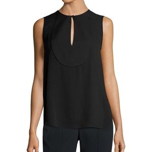 Theory 'Bahliee' Sleeveless Silk Keyhole Top